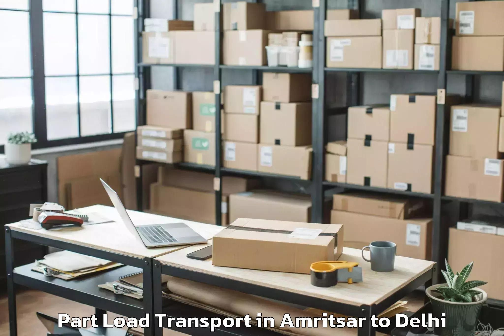 Reliable Amritsar to Jmd Kohinoor Mall Part Load Transport